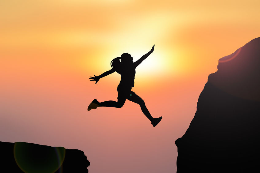 Characteristics of Faith, Part 2 - Bob Sawvelle - Silhouette women jumping on top mountain