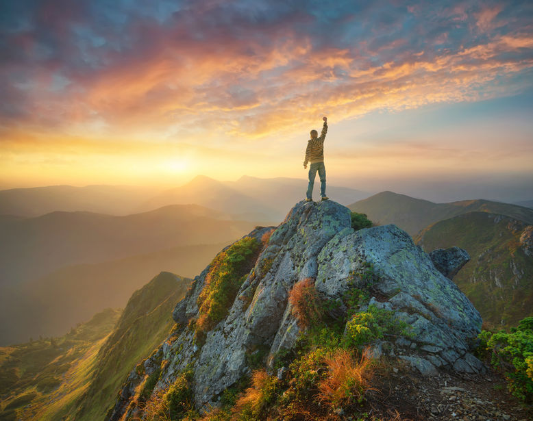 Prevailing Faith and Prayer - Bob Sawvelle - Mountain valley during bright sunset. Beautiful natural landscape in the summer time